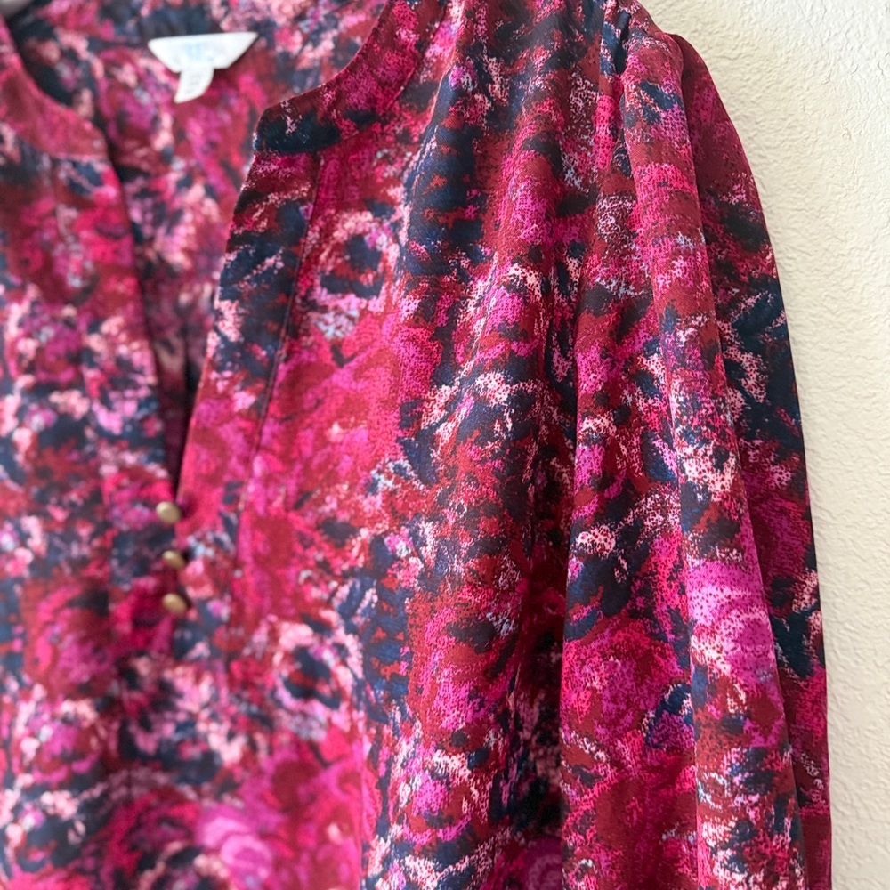 Time and Tru Vibrant Floral Long Sleeve tiered Dress size XXL(20) - Picture 4 of 9